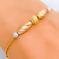 Rose Gold Long Orb 22k Gold Bracelet