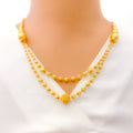 Regal Gleaming Two Lara 5-Piece 21k Gold Necklace Set 