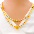 Regal Gleaming Two Lara 5-Piece 21k Gold Necklace Set 