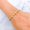 Tasteful Textured Orb 22k Gold Bracelet