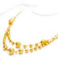 Bold Graceful Dual Layered 5-Piece 21k Gold Necklace Set