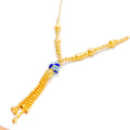 Vibrant Charming Hanging Chain 5-Piece 21k Gold Necklace Set