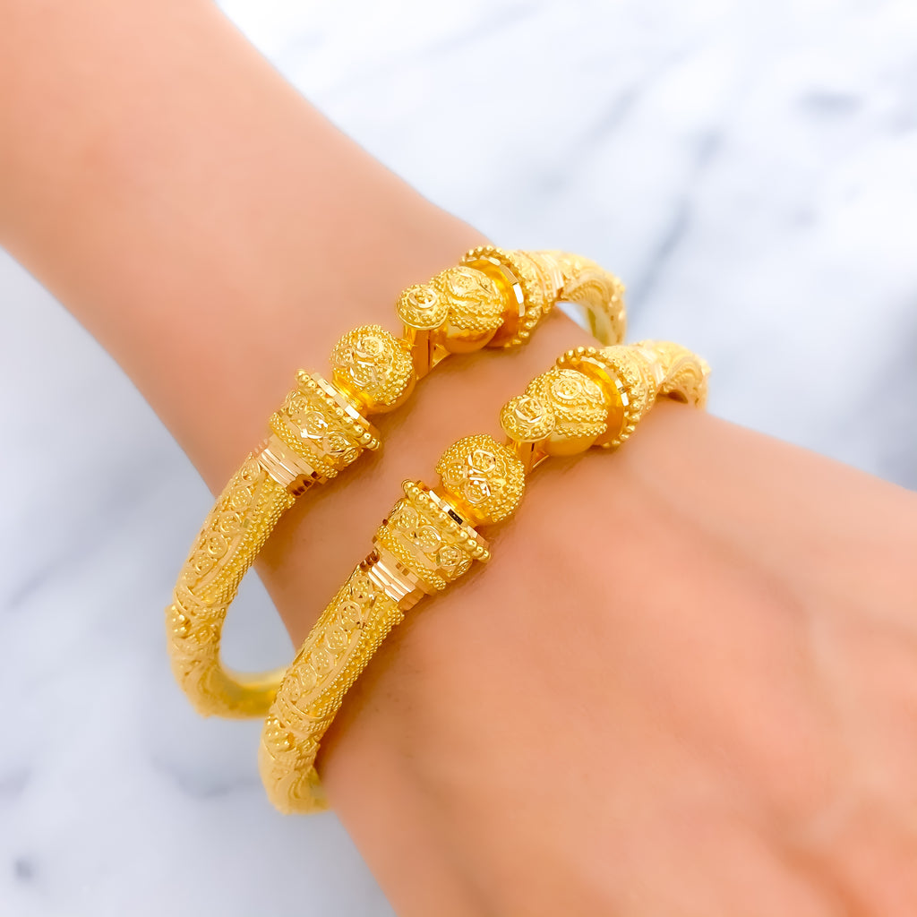 Beautiful Lush 22k Gold Pipe Bangles – Andaaz Jewelers