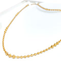 Shiny Triple Bead 22k Gold Long Chain - 26"