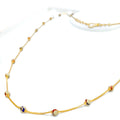 Colorful Meena 22k Gold Long Chain - 26"