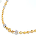 Sparkling Two Tone 22k Gold Long Orb Chain - 26"