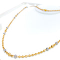 Sparkling Two Tone 22k Gold Long Orb Chain - 26"