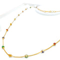 Graceful Multi colored 22k Gold Long Chain - 26"
