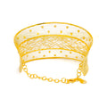 Dotted Impeccable Embellished 21K Gold Bangle Bracelet 