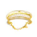 Reflective Ornate Filigree 21K Gold Bangle Bracelet