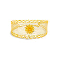 Minimalist Radiant Flower 21K Gold Bangle Bracelet 