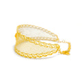 Minimalist Radiant Flower 21K Gold Bangle Bracelet 