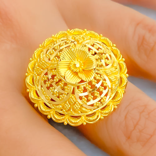 tasteful-round-floral-22k-gold-semi-statement-ring
