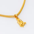 Slender Bold 22k Gold Ganesh Pendant