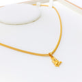 Slender Bold 22k Gold Ganesh Pendant