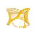 Impressive Bold 21K Gold Meshed Bangle Bracelet 