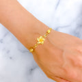 Elegant Floral 22k Gold Bracelet 