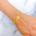 Elevated Dual Floral 22k Gold Bracelet 