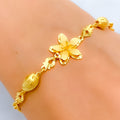 Elevated Dual Floral 22k Gold Bracelet 