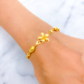 Elevated Dual Floral 22k Gold Bracelet 