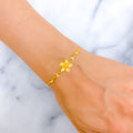 Reflective Cutwork Flower 22k Gold Bracelet 