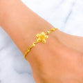 Reflective Cutwork Flower 22k Gold Bracelet 