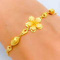 Glistening Flower 22K Gold Bracelet 