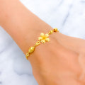 Glistening Flower 22K Gold Bracelet 