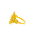 Faceted Blooming Flower 22K Gold Ring 