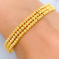 Simmering Striped 22k Gold Bangle Bracelet 