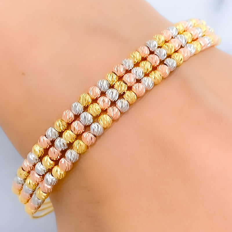 Vibrant Multi Bead 22k Gold Bangle Bracelet