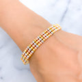 Vibrant Multi Bead 22k Gold Bangle Bracelet