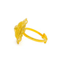 Modish Striped Flower 22K Gold Ring 