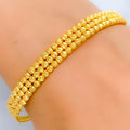 Dainty Glistening Bead 22k Gold Bangle Bracelet 