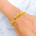 Dainty Glistening Bead 22k Gold Bangle Bracelet 