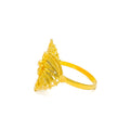 Majestic Flower Adorned 22K Gold Ring 