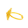 Brilliant Luminous Layered Flower 22K Gold Ring 