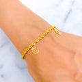 Twisted Rope 22k Gold Charm Bracelet 