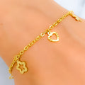 Reflective 22k Gold Multi Charm Bracelet 