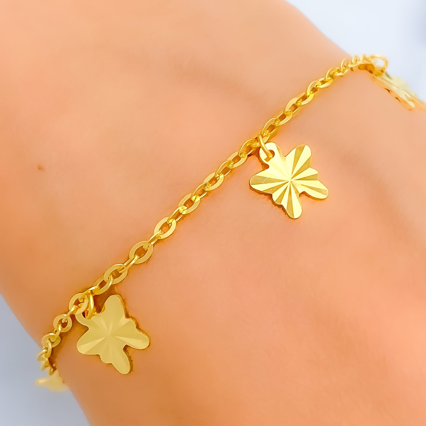Gold Beautifully Designed 22K Gold Hanging Charms Bracelet from FKJewellers  | FKJBRL22K2398 – FK Jewellers UAE