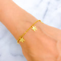 Shimmering Beautiful Butterfly 22k Gold Charm Bracelet