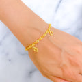 Delightful 22k Gold Open Halo Charm Bracelet 