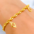 Delightful 22k Gold Open Halo Charm Bracelet 