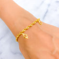 Delightful 22k Gold Open Halo Charm Bracelet 