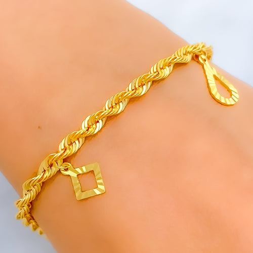 Posh Lavish 22k Gold Multi Charm Bracelet 