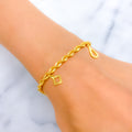 Intricate Lavish 22k Gold Charm Bracelet