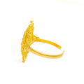 Traditional Striped Marquise 22K Gold Ring 