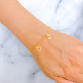 Sparkling Delicate 22k Gold Halo Charm Bracelet