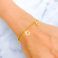 Sparkling Delicate 22k Gold Halo Charm Bracelet