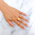 Lovely Lily 22K Gold Flower Ring 